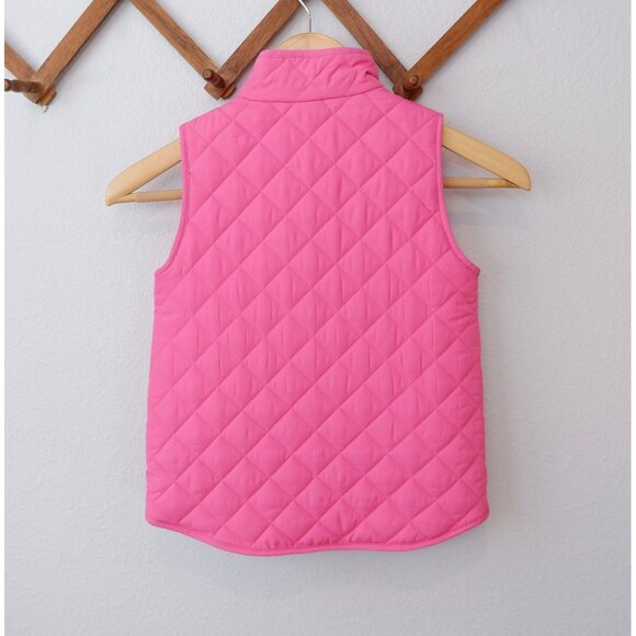 J.Crew Crewcuts Girls Pink Barbiecore Quilted Puffer Vest, size 4-5 - Picture 6 of 9